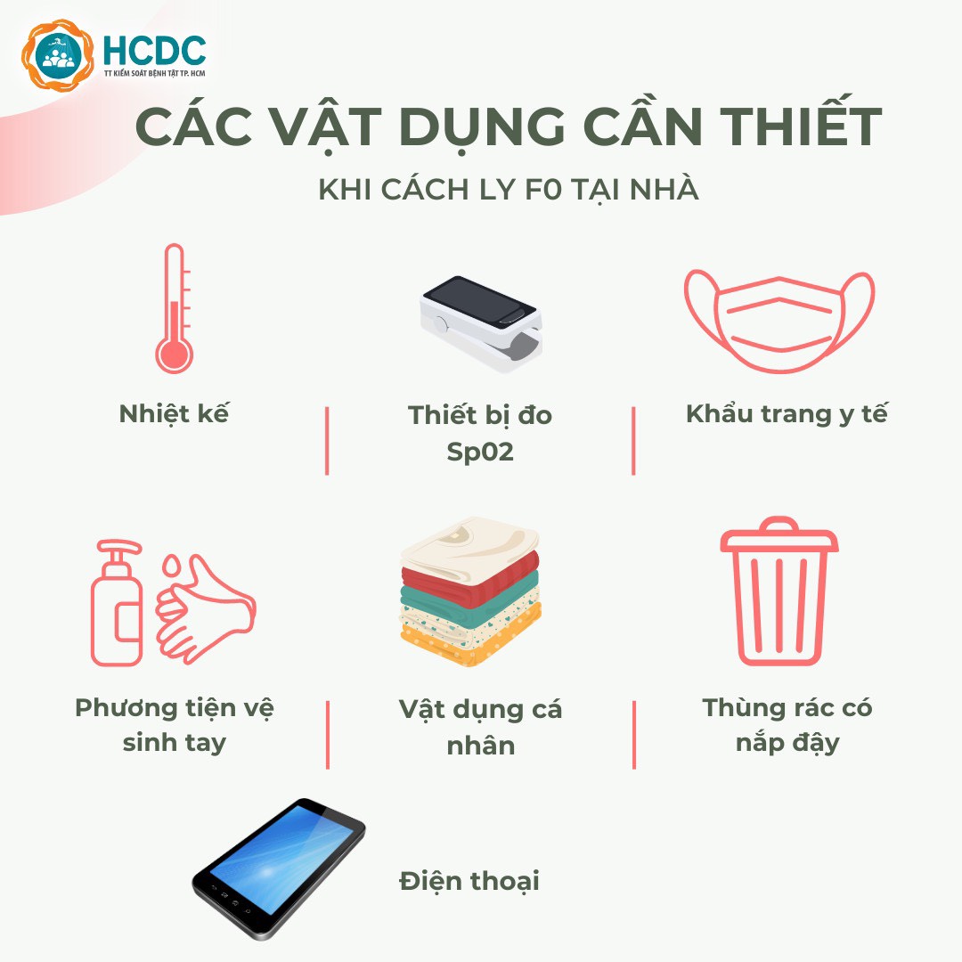 Chuẩn bị các vật dụng cần thiết khi F0 cách ly tại nhà