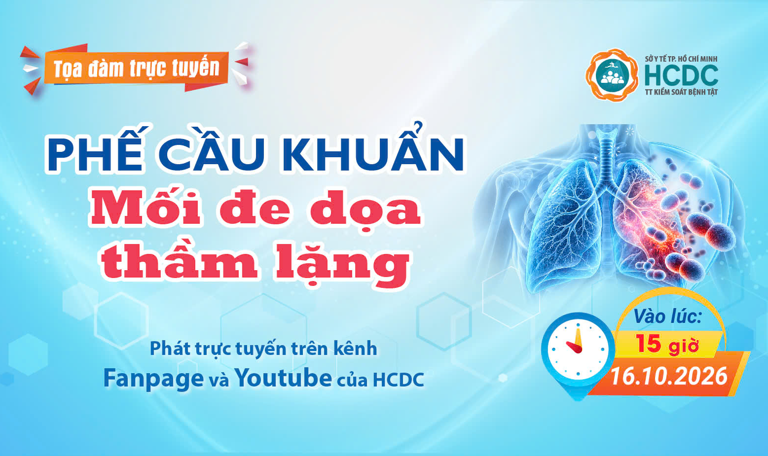 Đón xem tọa đàm trực tuyến: “Phế cầu khuẩn - Mối đe dọa thầm lặng”