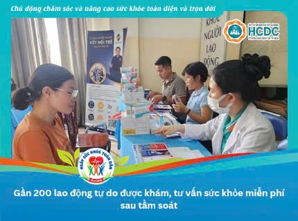Gần 200 lao động tự do được khám, tư vấn sức khỏe miễn phí sau tầm soát
