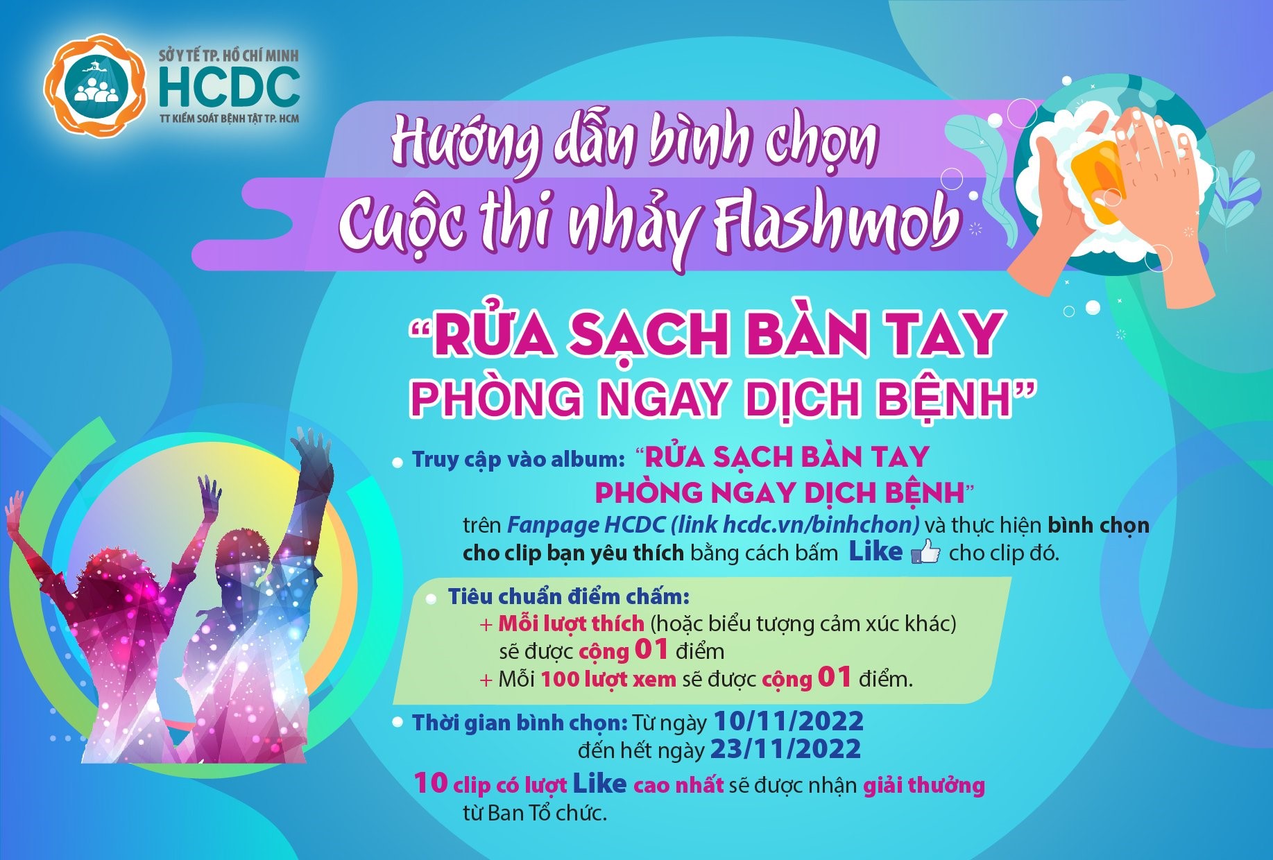 Hướng dẫn bình chọn Cuộc thi nhảy Flashmob “Rửa sạch bàn tay - Phòng ngay dịch bệnh”