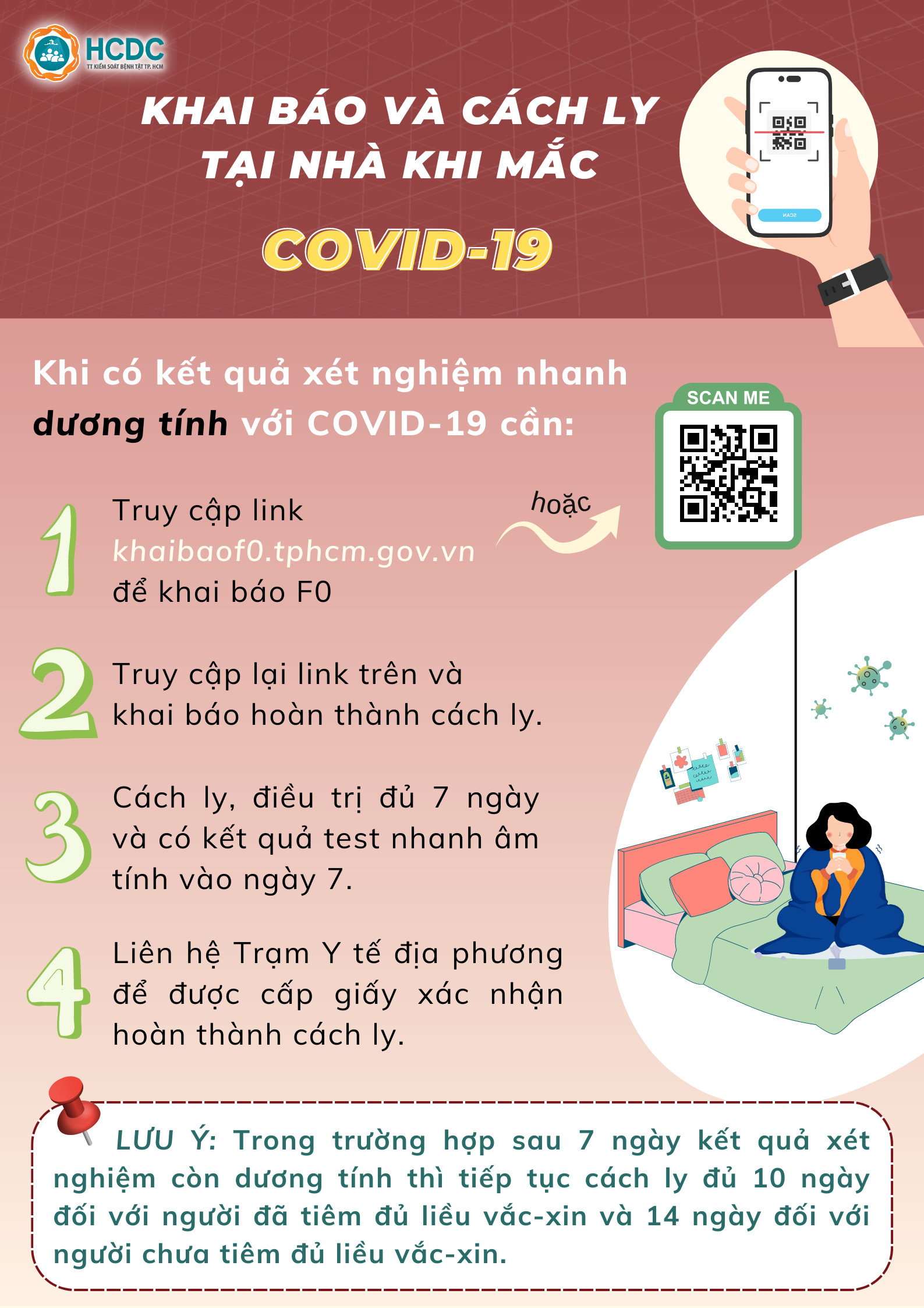 Khai báo và cách ly tại nhà khi mắc COVID-19