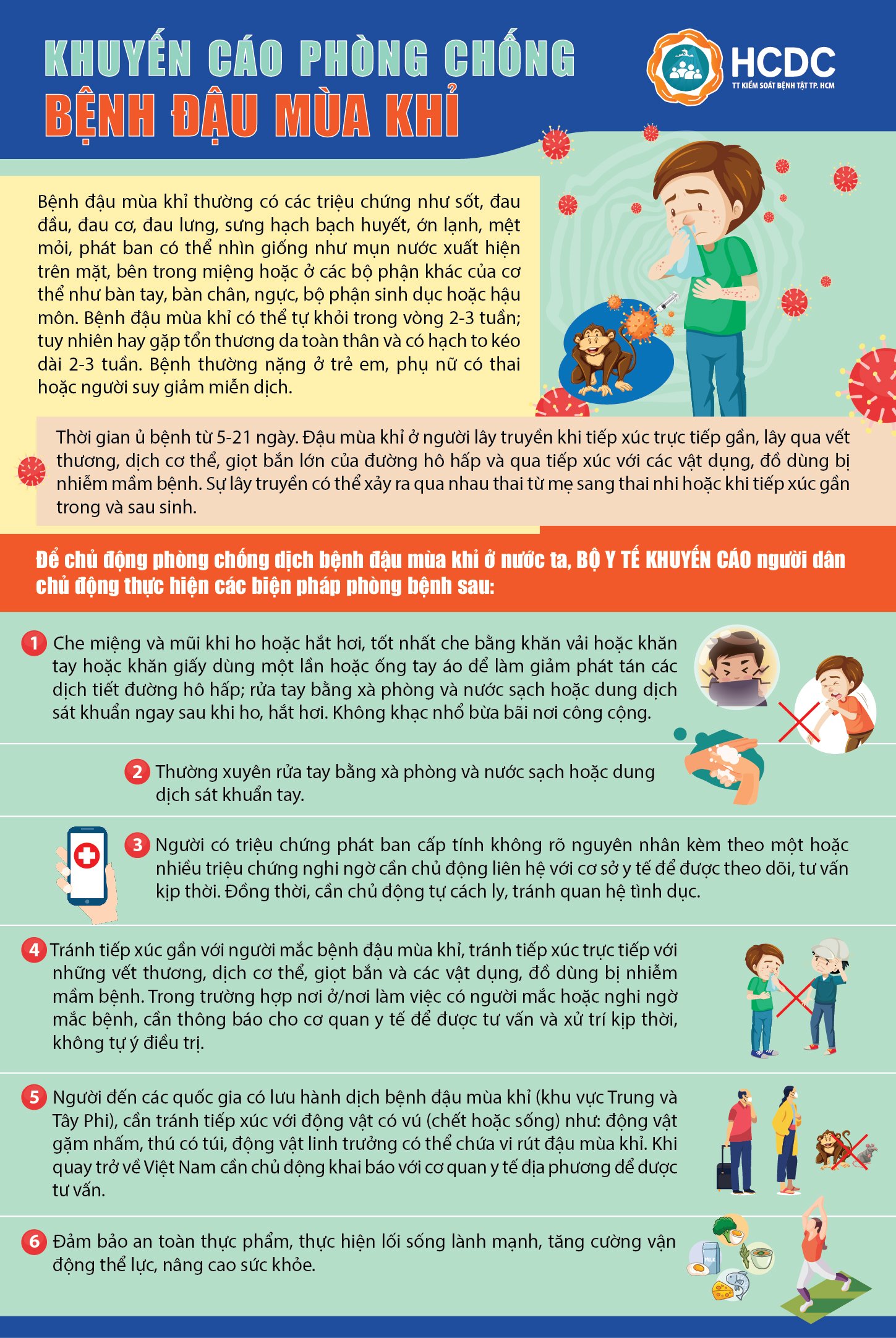 Khuyến cáo phòng, chống bệnh đậu mùa khỉ