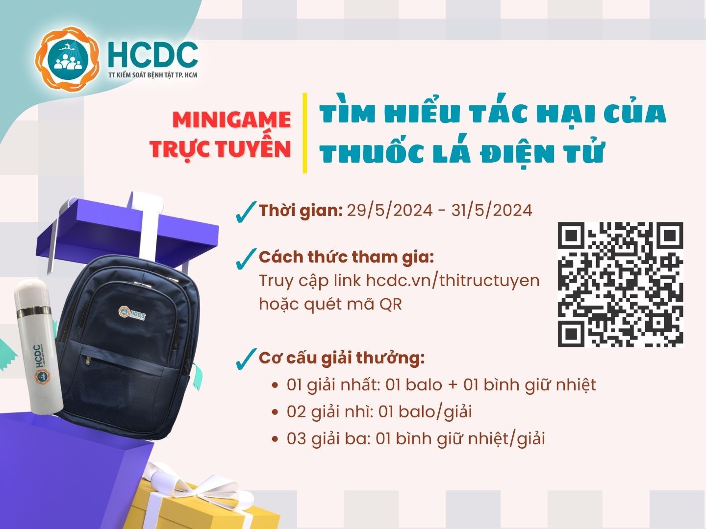 Minigame trực tuyến “Tìm hiểu tác hại của thuốc lá điện tử”
