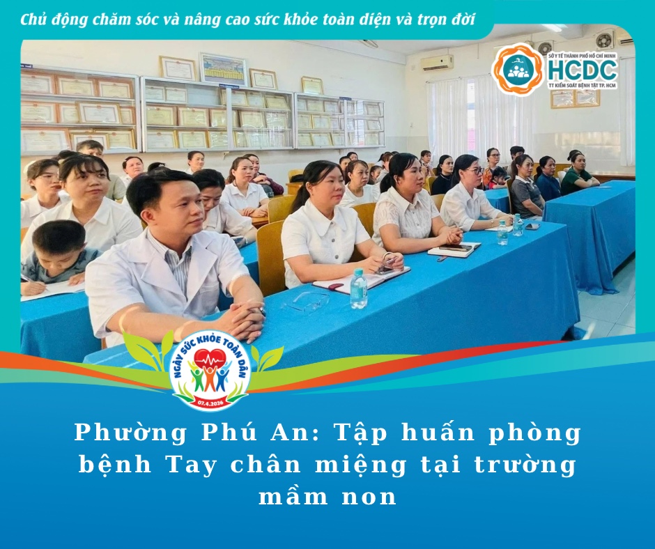 Phường Phú An: tập huấn phòng bệnh tay chân miệng tại trường mầm non
