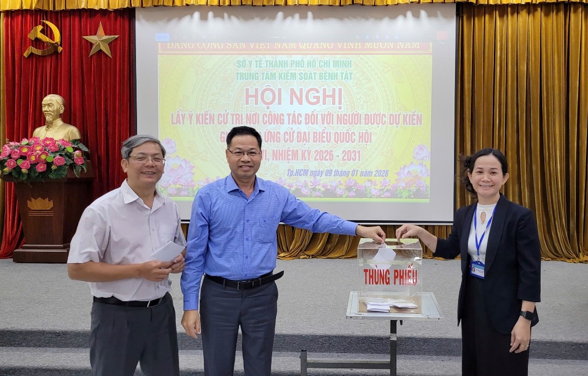 Trung tâm Kiểm soát bệnh tật Thành phố Hồ Chí Minh (HCDC) tổ chức hội nghị giới thiệu đại biểu ứng cứ hội đồng nhân dân Thành phố Hồ Chí Minh khóa XI, nhiệm kỳ 2026 -2031 và đại biểu Quốc hội khóa XVI, nhiệm kỳ 2026 -2031 