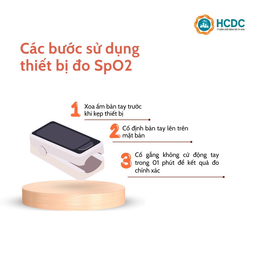 Các bước sử dụng thiết bị đo SpO2: