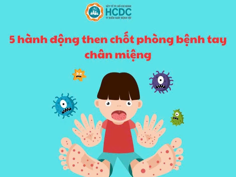 Infographic: 5 hành động then chốt phòng bệnh tay chân miệng