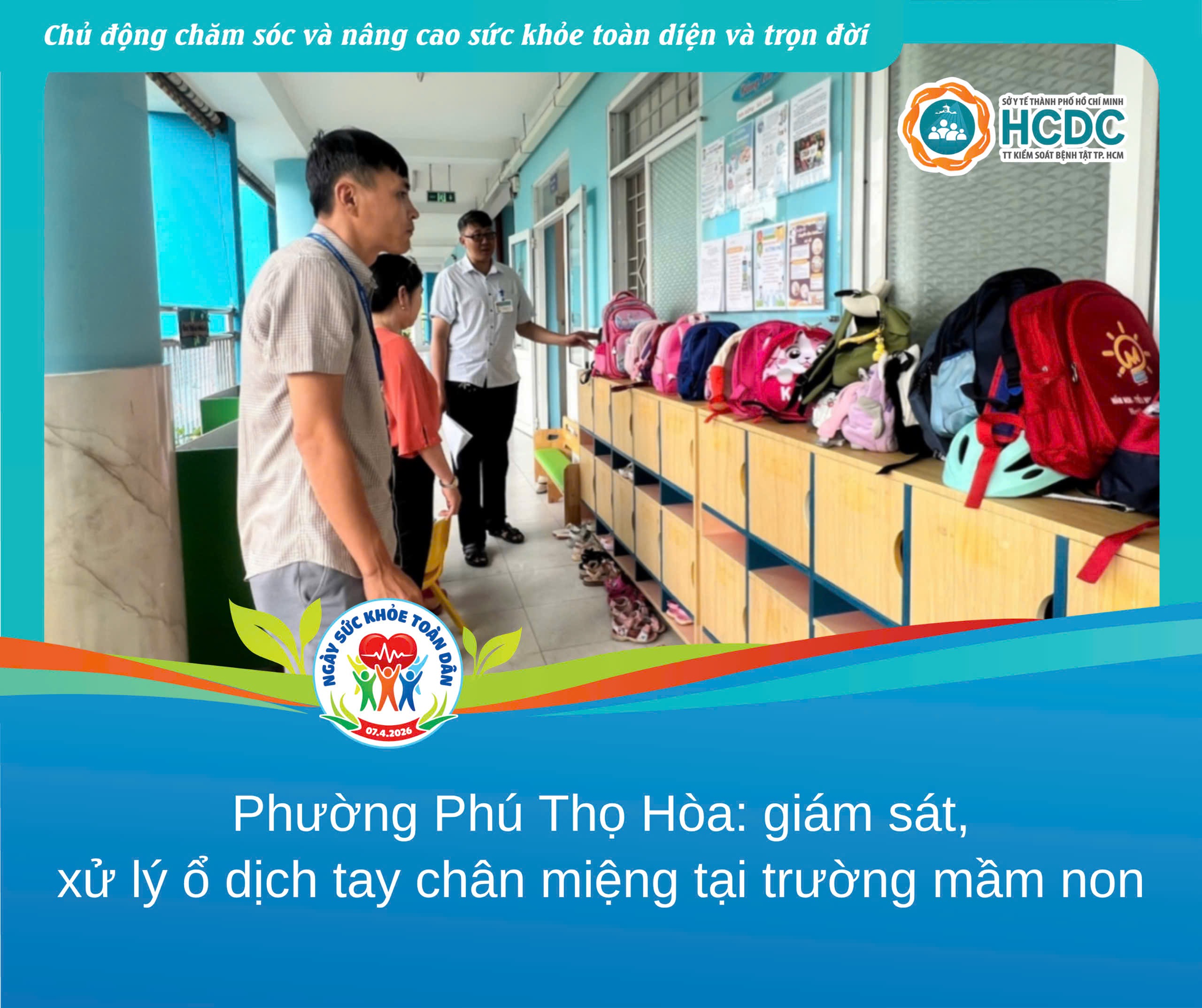 Phường Phú Thọ Hòa: giám sát, xử lý ổ dịch tay chânmiệng tại trường mầm non