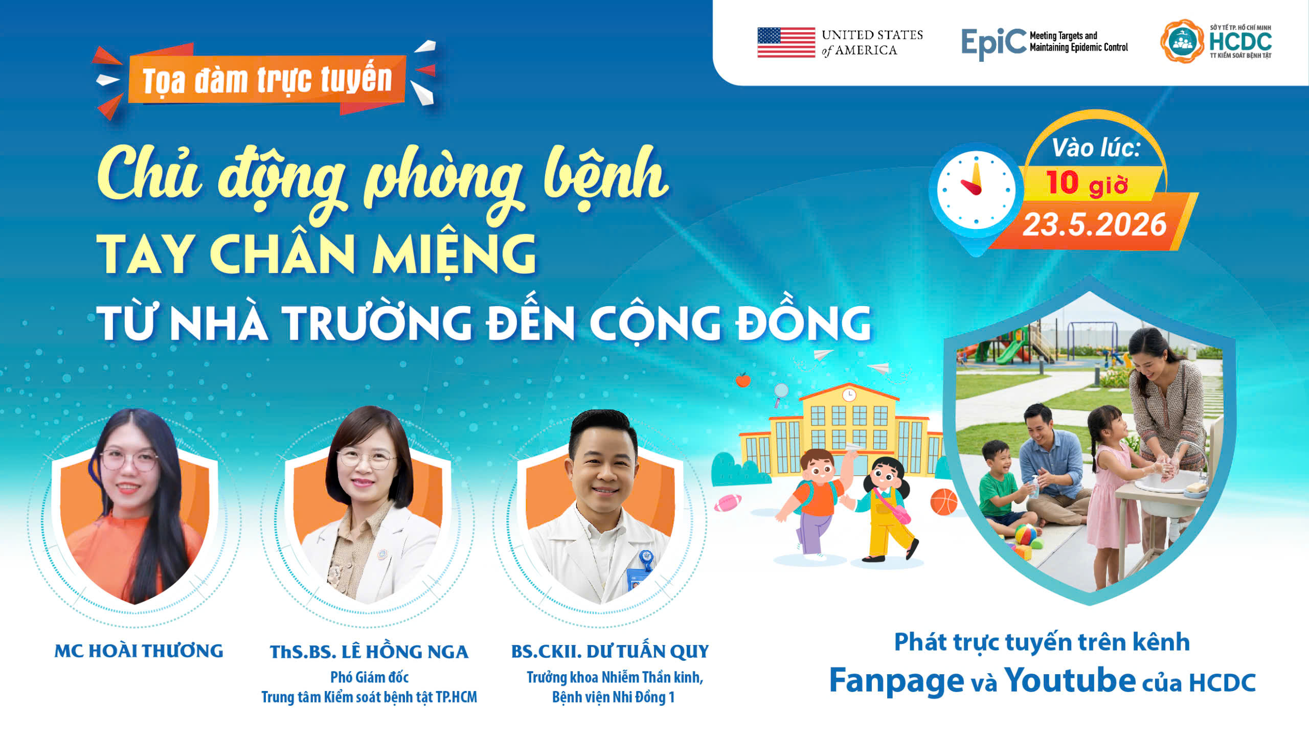 Tọa đàm về chủ động phòng bệnh tay chân miệng sắp diễn ra sau 2 tiếng nữa