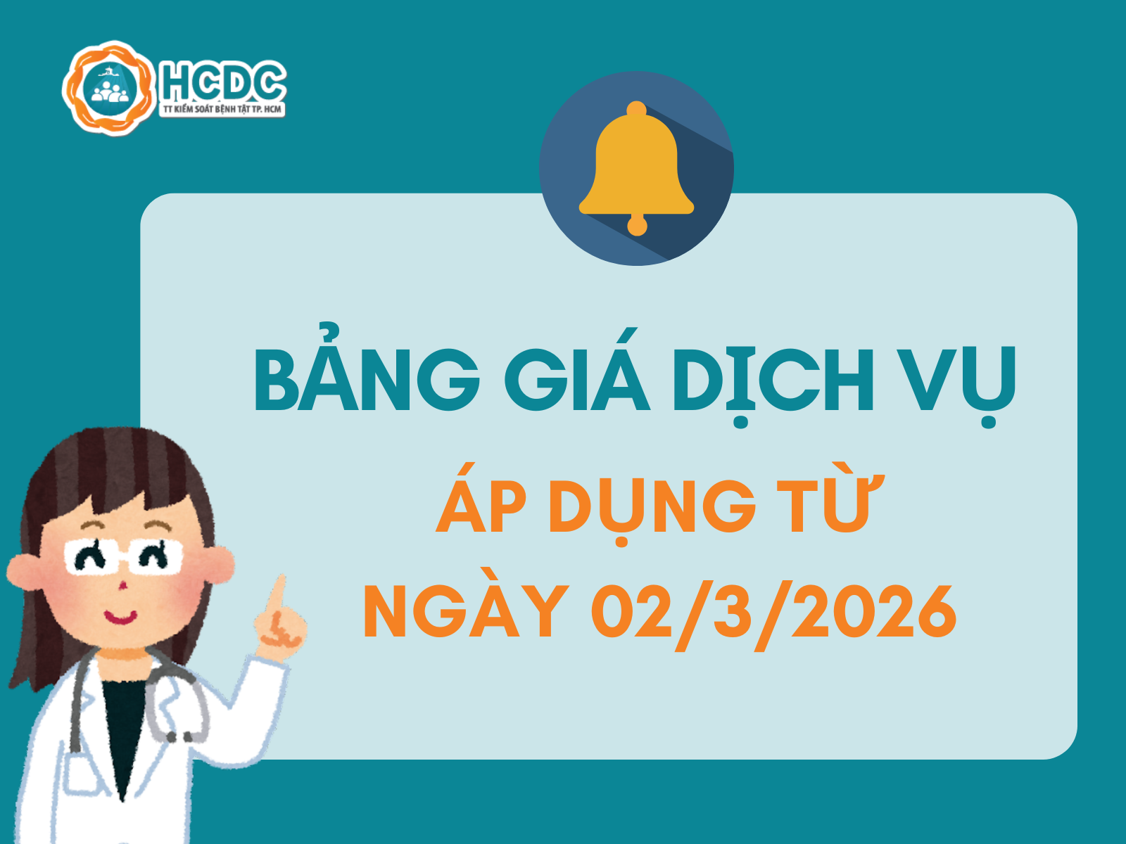 HCDC: Bảng giá dịch vụ áp dụng từ ngày 02/3/2026