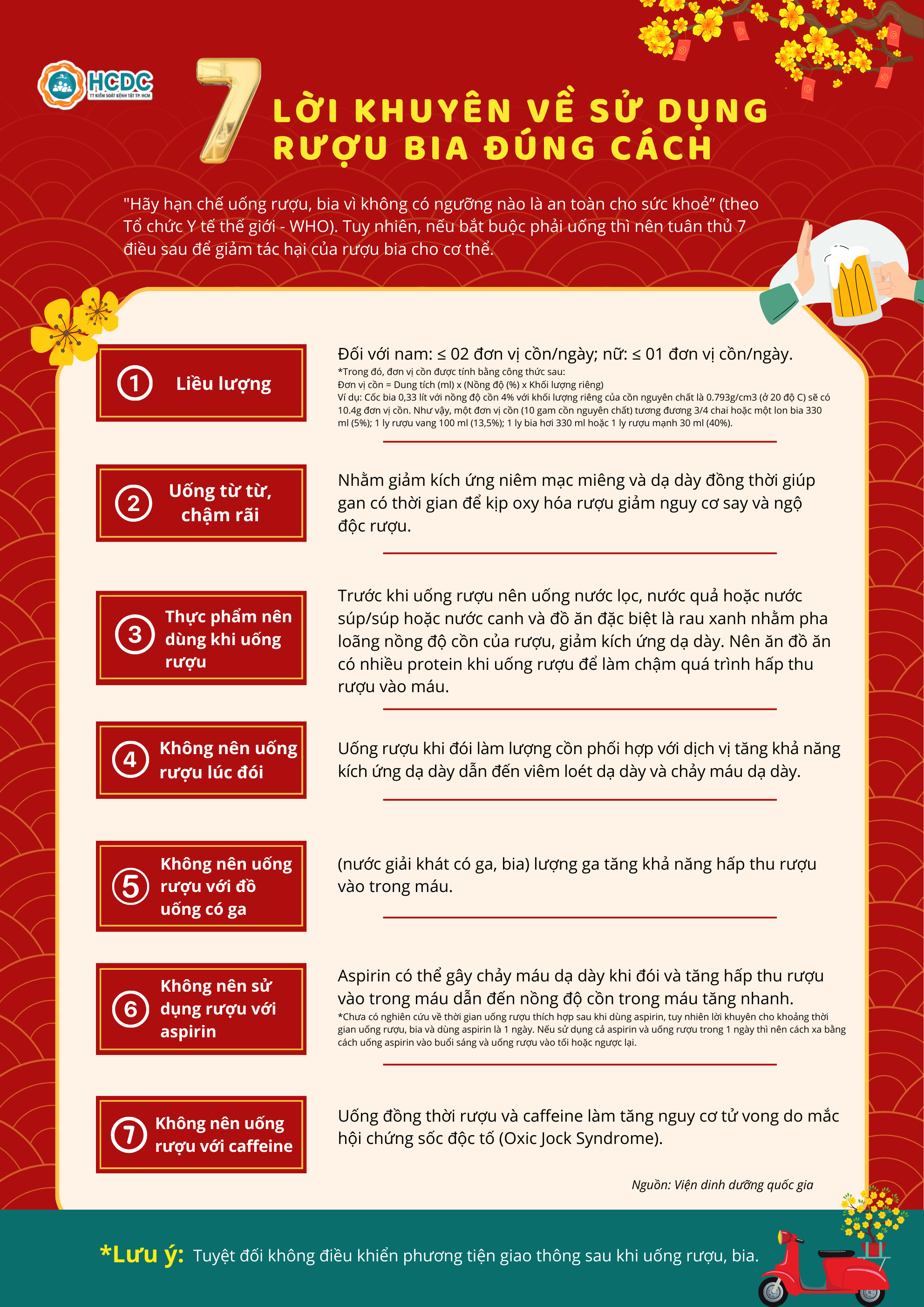 7 lời khuyên về sử dụng rượu bia đúng cách