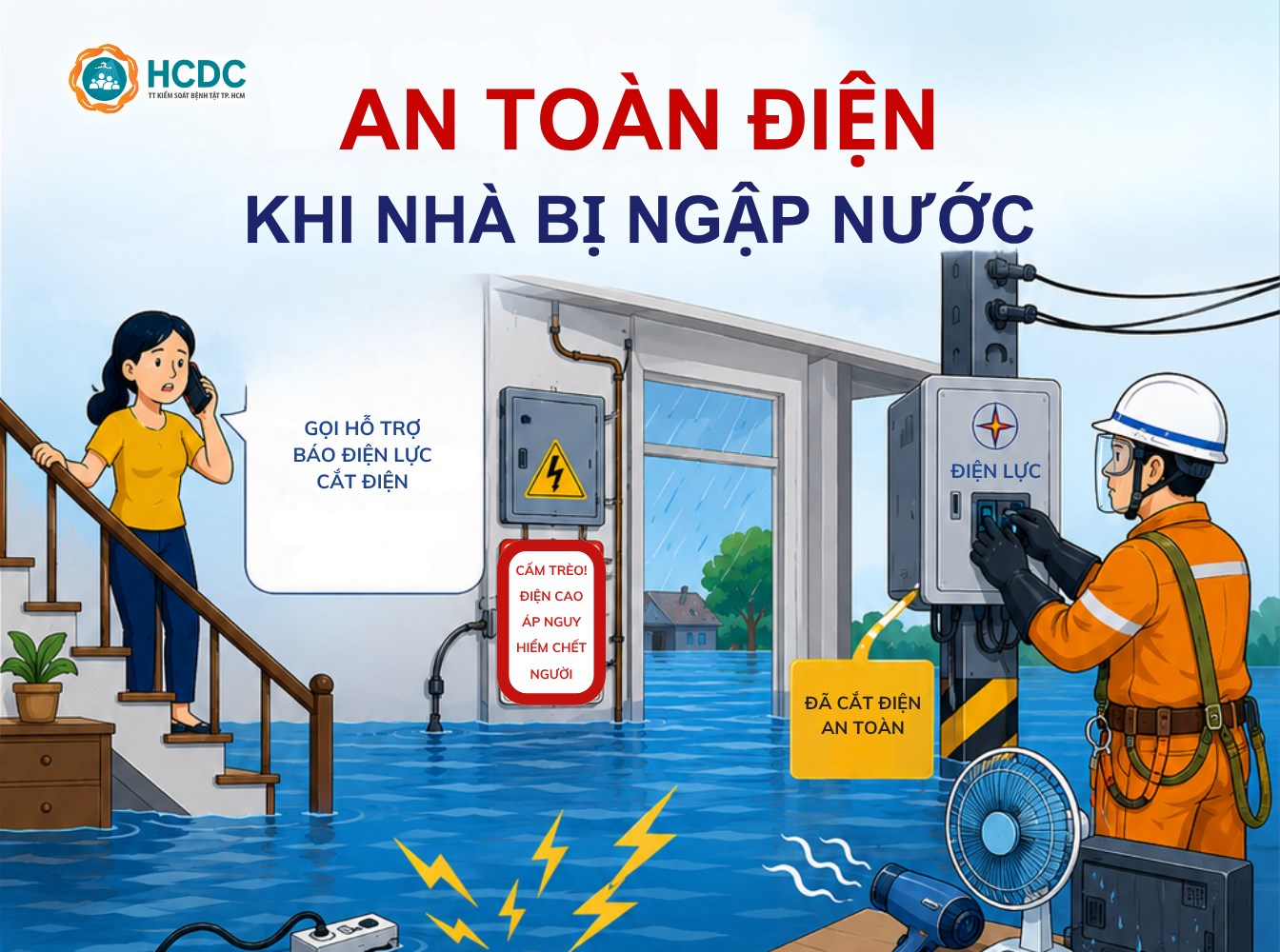 An toàn điện khi nhà bị ngập nước