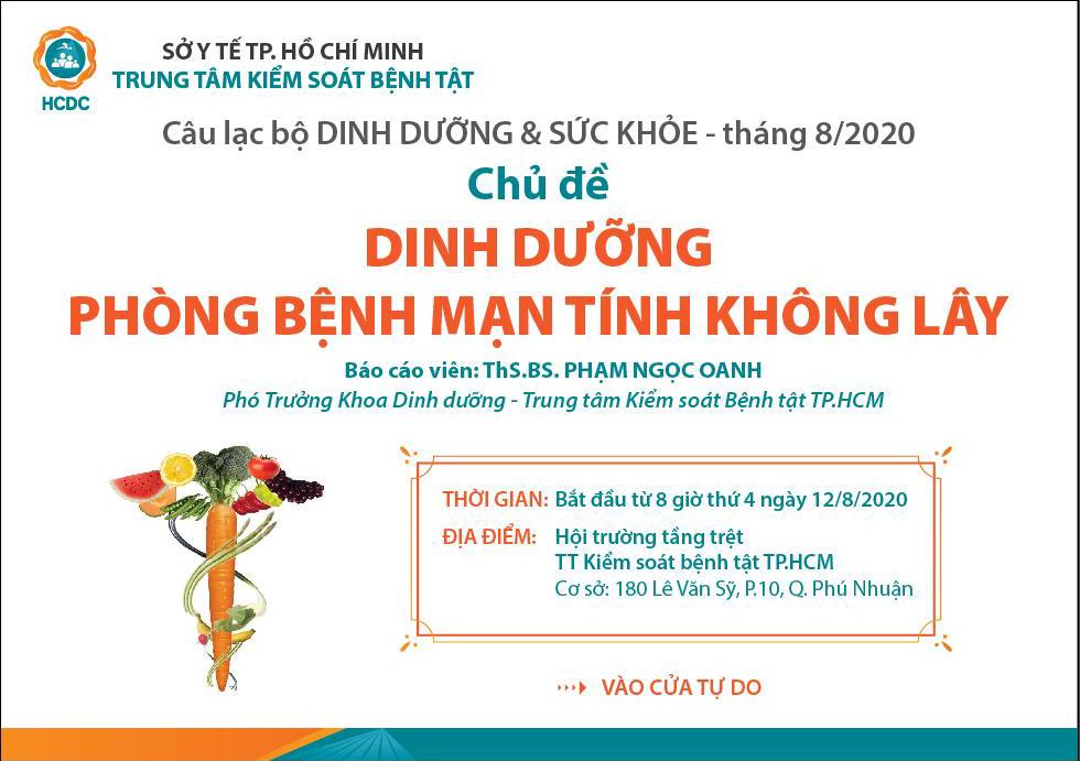 CLB Dinh dưỡng & Sức khỏe tháng 8 năm 2020 với Chủ đề Dinh dưỡng Phòng bệnh mạn tính không lây
