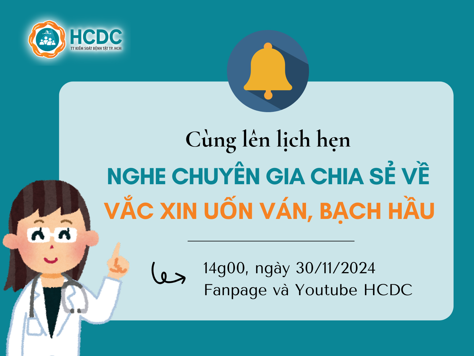 Cùng lên lịch hẹn nghe chuyên gia chia sẻ về vắc xin uốn ván, bạch hầu