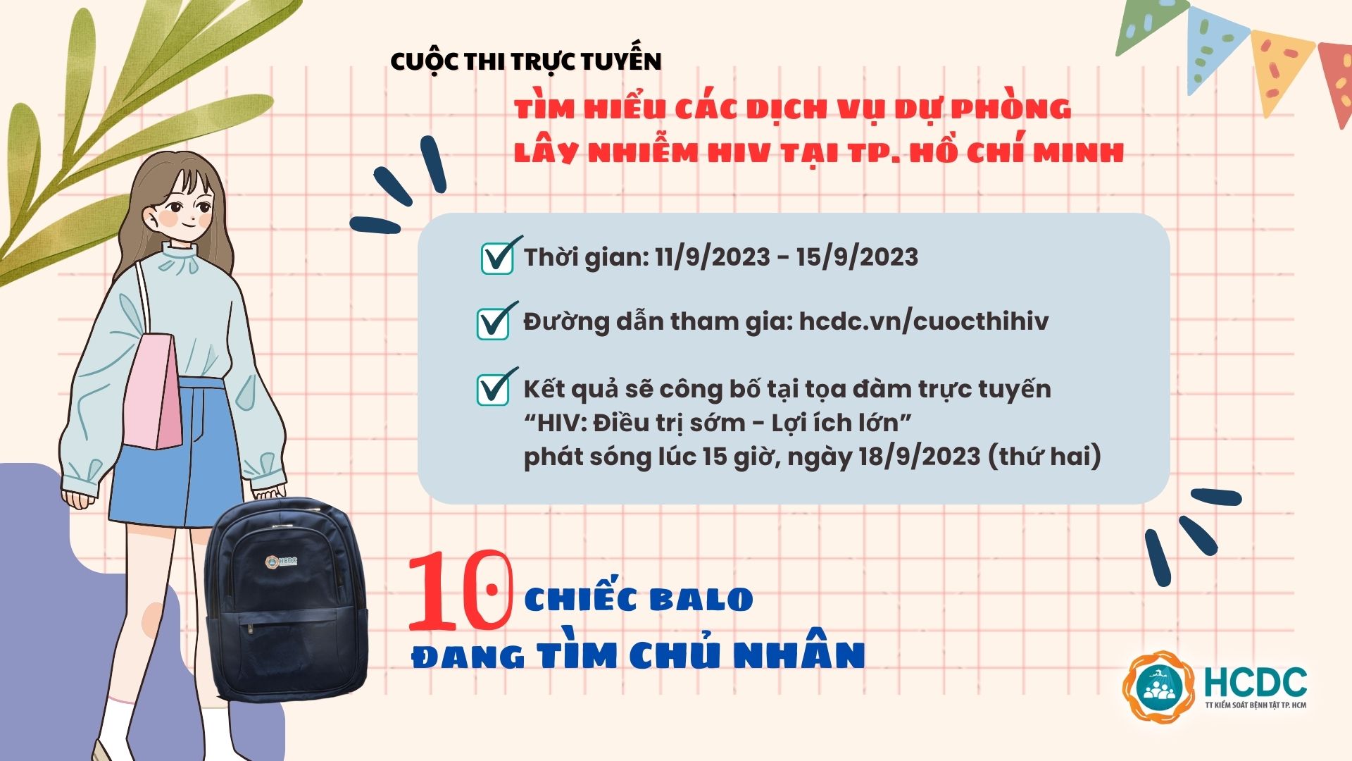HCDC: Điều chỉnh cơ cấu giải thưởng cuộc thi trực tuyến “Tìm hiểu các dịch vụ dự phòng lây nhiễm HIV tại TP. Hồ Chí Minh”