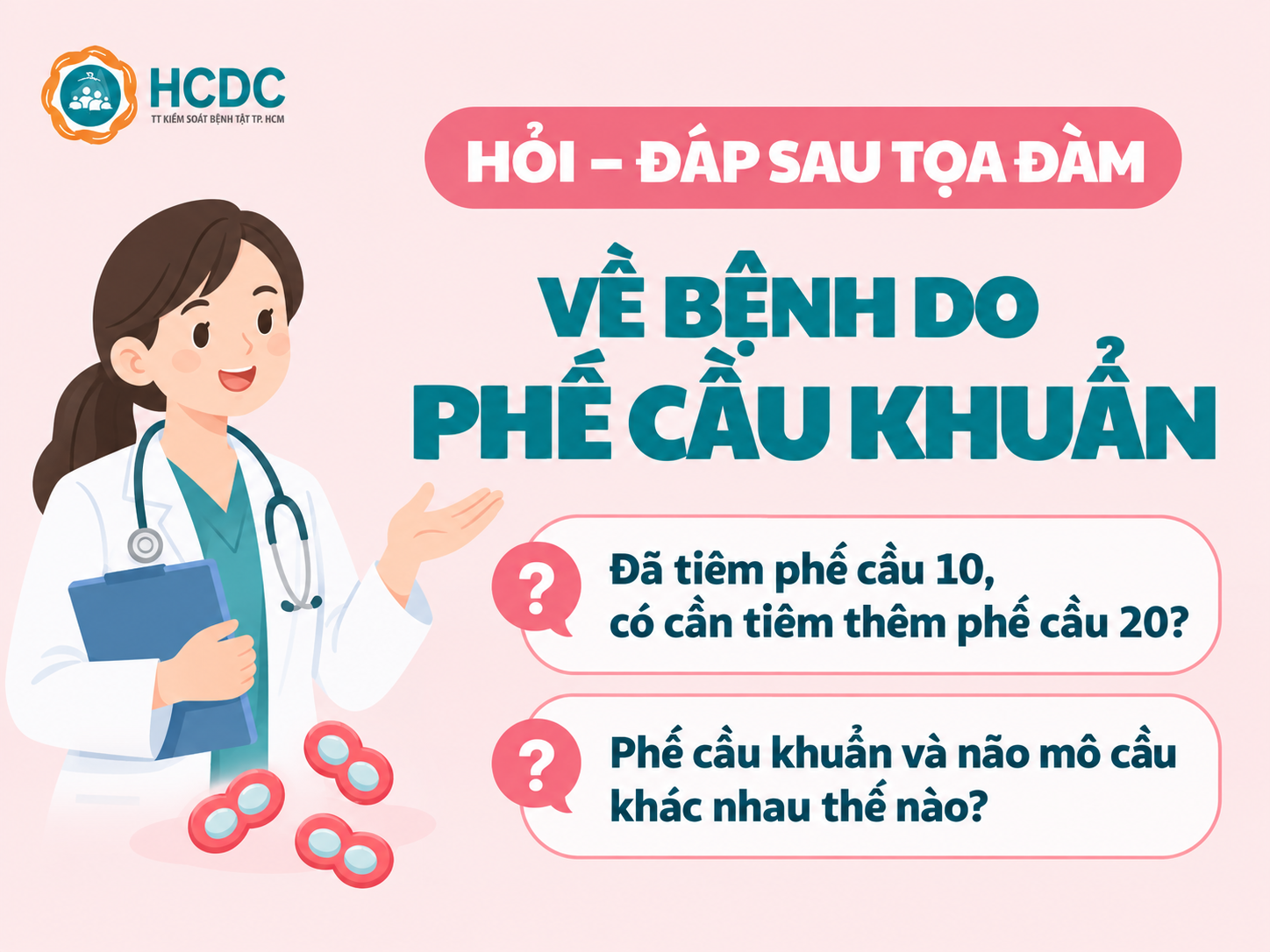 Hỏi - Đáp về bệnh do phế cầu khuẩn