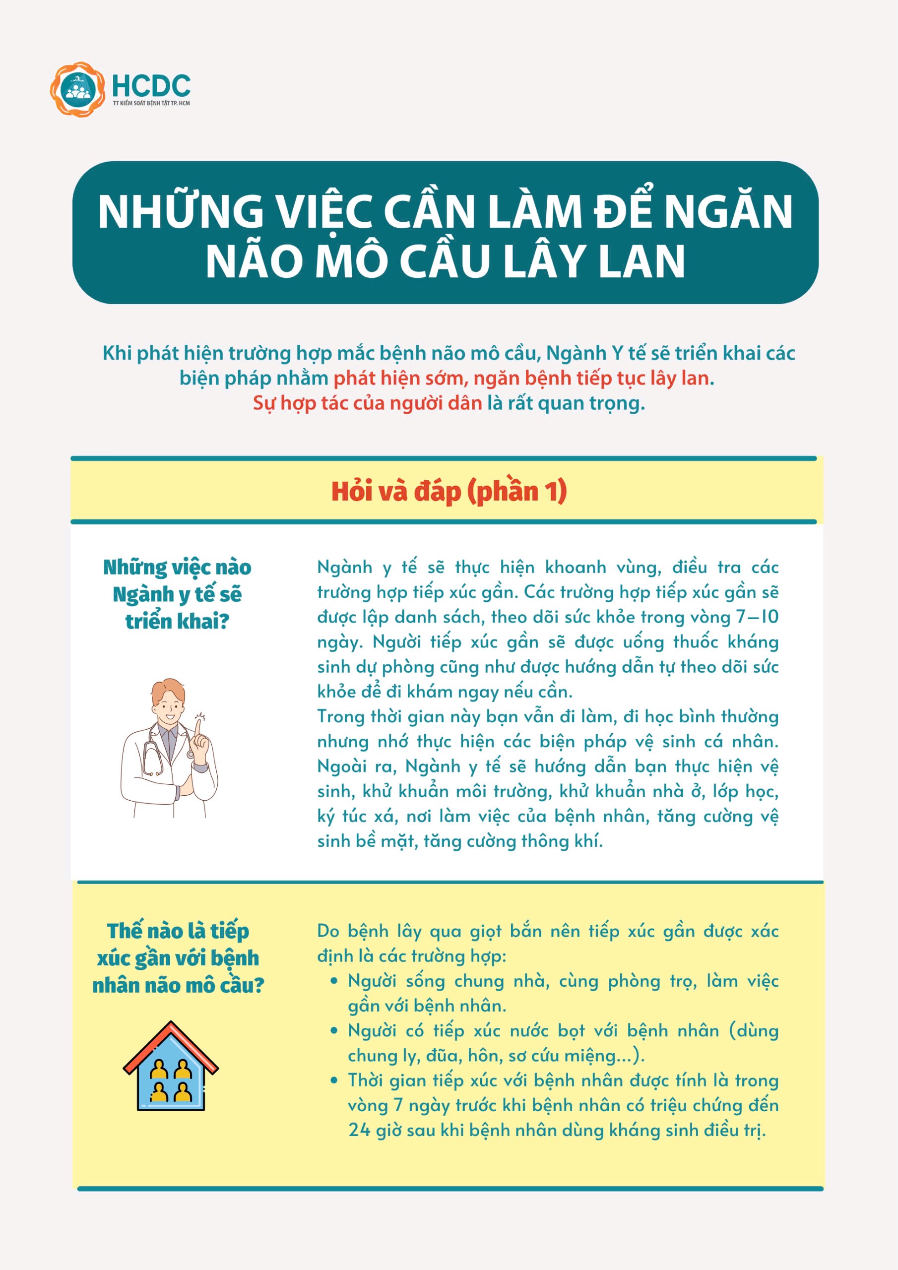 Hỏi và đáp Những việc cần làm để ngăn não mô cầu lây lan