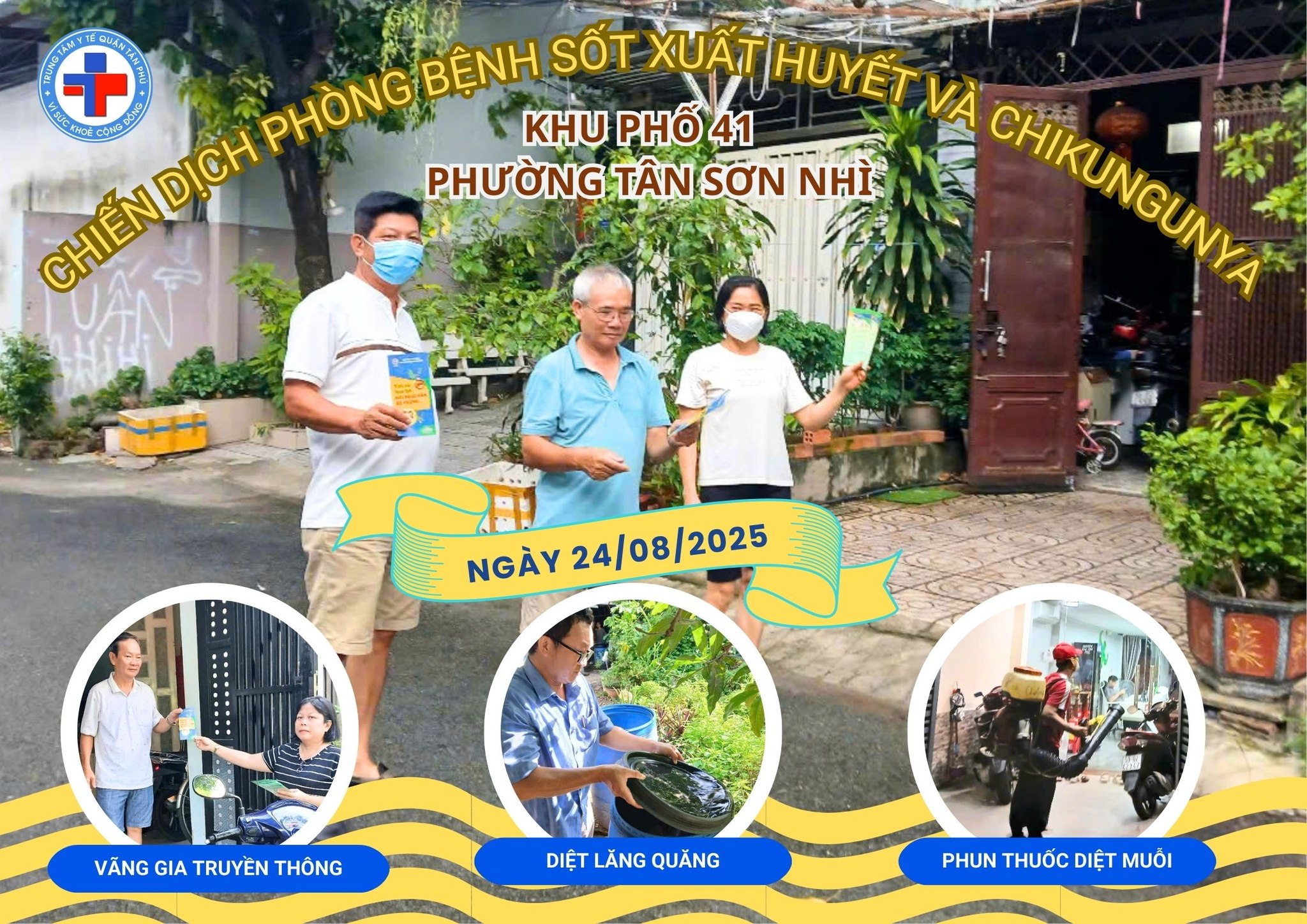 Phòng chống dịch sốt xuất huyết và bệnh Chikungunya tại Khu phố 41, phường Tân Sơn Nhì