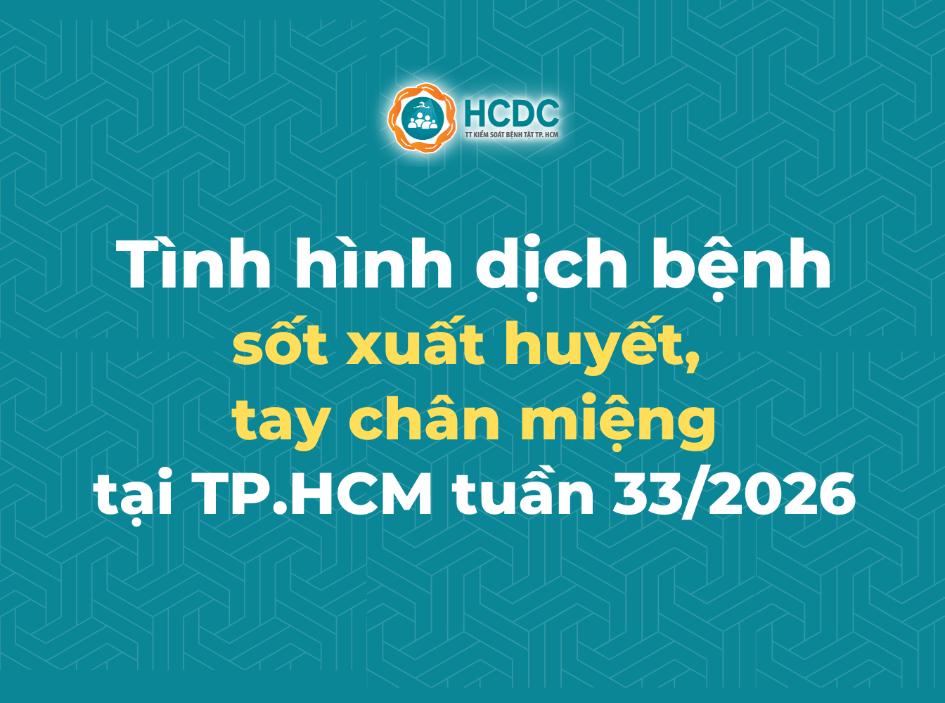 Tình hình dịch bệnh sốt xuất huyết, tay chân miệng trên địa bàn TP. Hồ Chí Minh tính đến tuần 33/2026