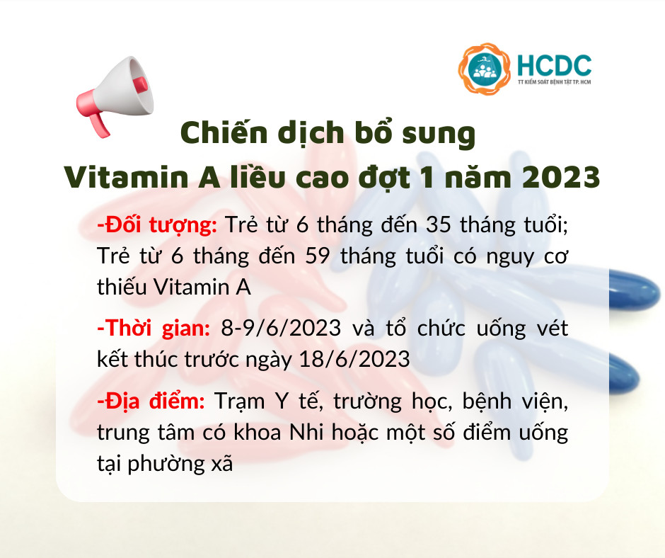 TP.HCM: Triển khai Chiến dịch bổ sung Vitamin A liều cao đợt 1 năm 2023