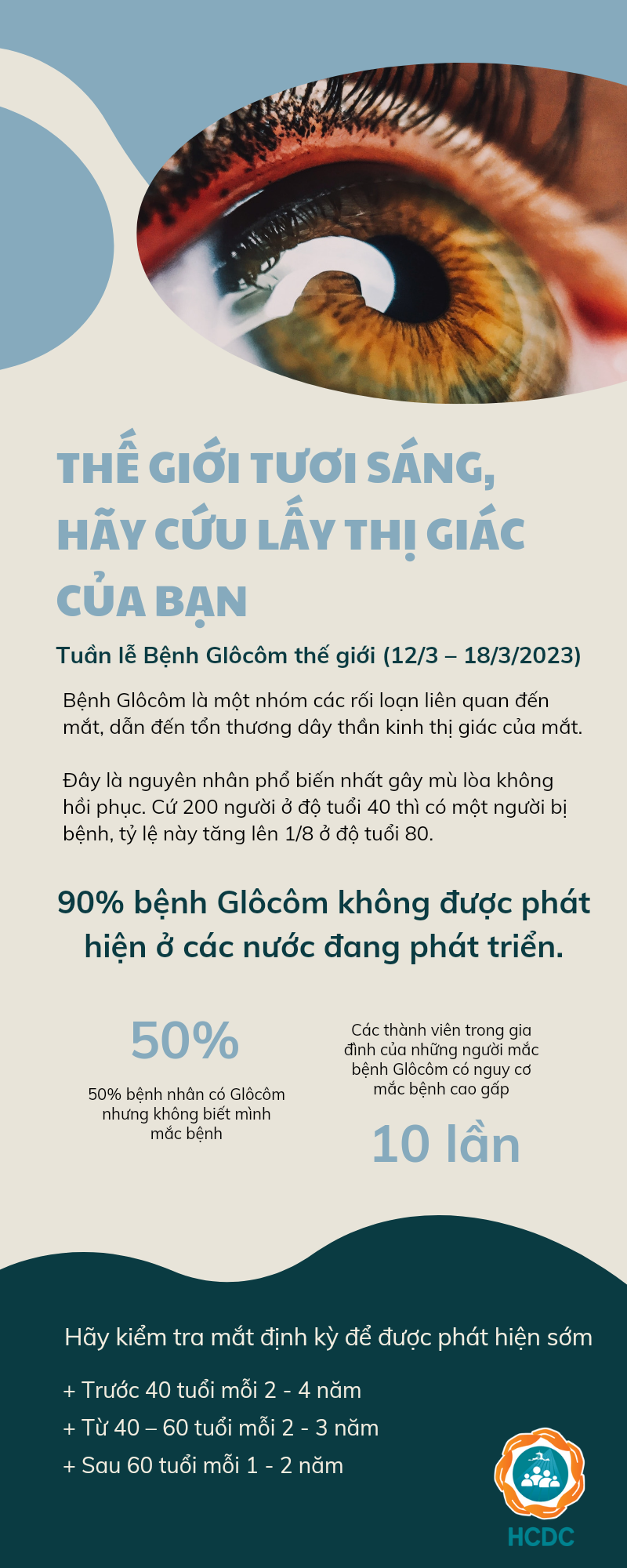 Tuần lễ Bệnh Glôcôm thế giới năm 2023: Thế giới tươi sáng, hãy cứu lấy thị giác của bạn